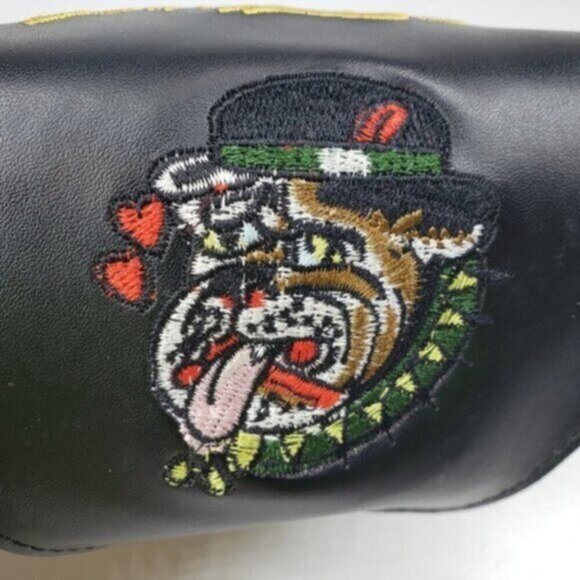Ed Hardy Eyewear Black Embroidered Sunglass Case Skull Roses Bulldog Clo… - Picture 13 of 15